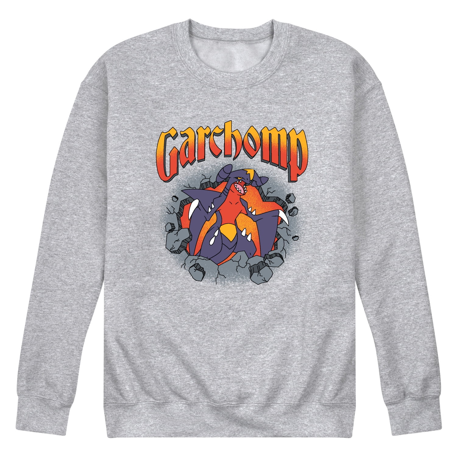 Pokémon - Garchomp Rocks - Men's Long Sleeve Crew Fleece Sweatshirt