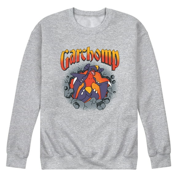 Pokémon - Garchomp Rocks - Men's Long Sleeve Crew Fleece Sweatshirt
