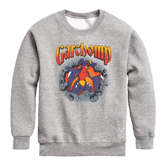 Pokemon - Garchomp Rocks - Youth Boys Crew Fleece Sweatshirt