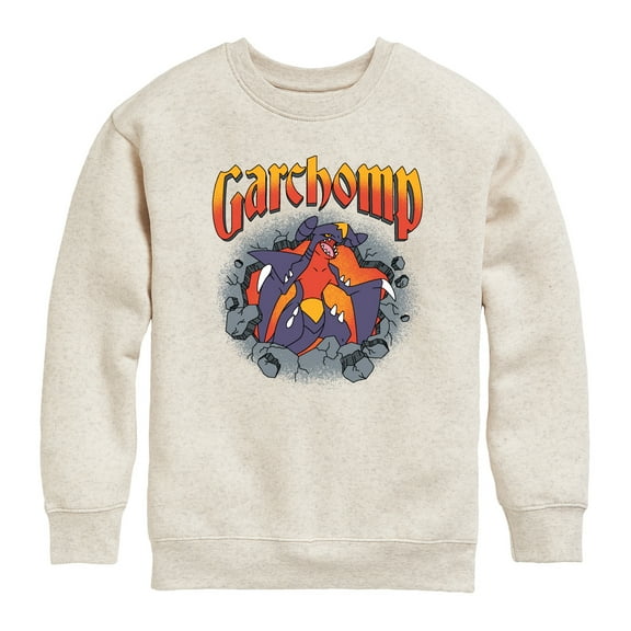 Pokemon - Garchomp Rocks - Youth Boys Crew Fleece Sweatshirt