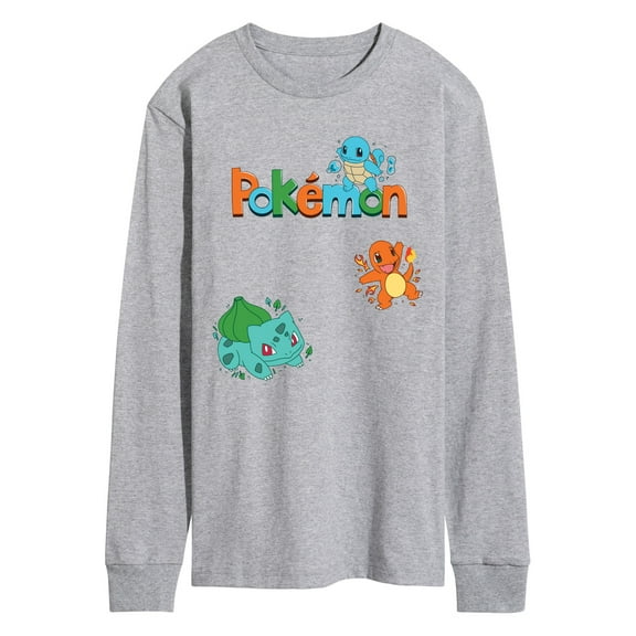 Pokémon - Bulbasaur, Charmander, Squirtle - Men's Long Sleeve Graphic T-Shirt