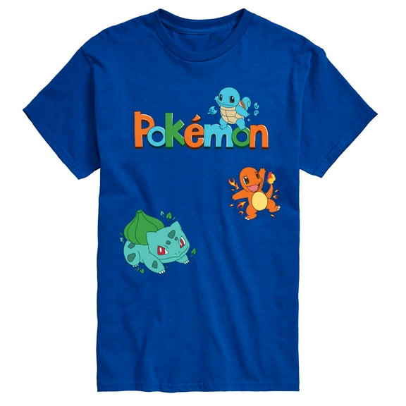 Pokémon - Bulbasaur, Charmander, Squirtle - Men's Short Sleeve Graphic T-Shirt