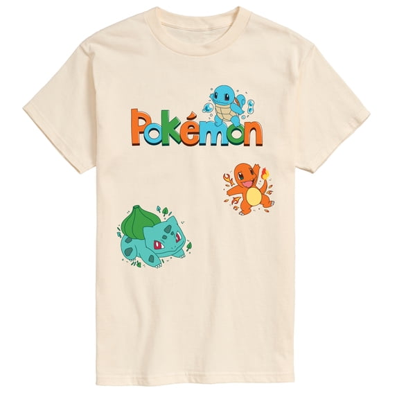 Pokémon - Bulbasaur, Charmander, Squirtle - Men's Short Sleeve Graphic T-Shirt