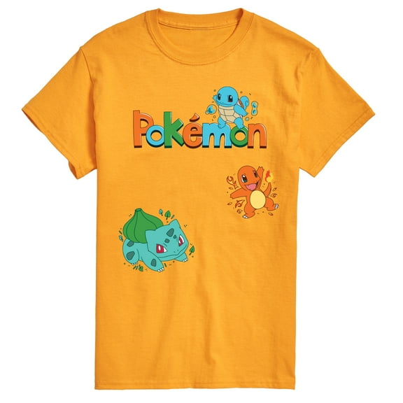 Pokémon - Bulbasaur, Charmander, Squirtle - Men's Short Sleeve Graphic T-Shirt