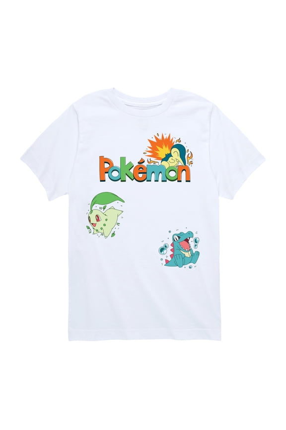 Pokémon - Gen 2 Chikorita, Tepig, Totodile - Youth Short Sleeve Graphic T-Shirt