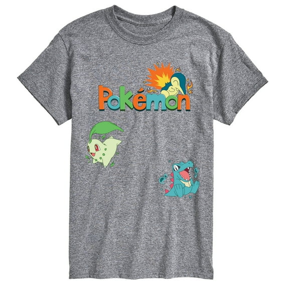 Pokémon - Chikorita, Cyndaquil, Totodile - Men's Short Sleeve Graphic T-Shirt