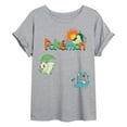 thumbnail image 1 of Pokémon - Chikorita, Cyndaquil, Totodile - Womens Oversized Graphic T-Shirt, 1 of 4