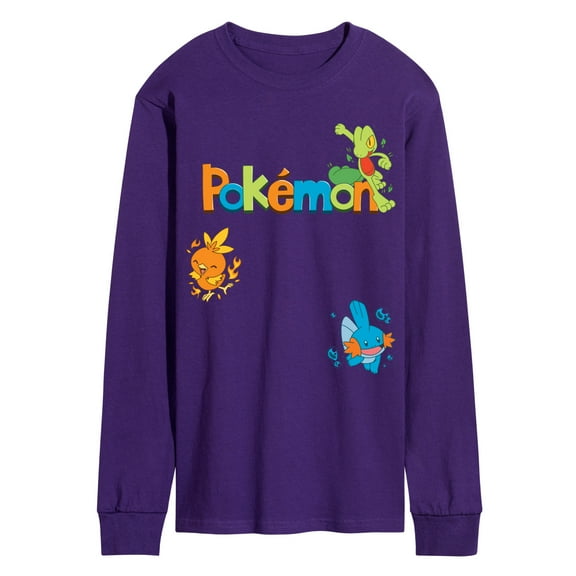 Pokémon - Treecko, Torchic, Mudkip  - Men's Long Sleeve Graphic T-Shirt