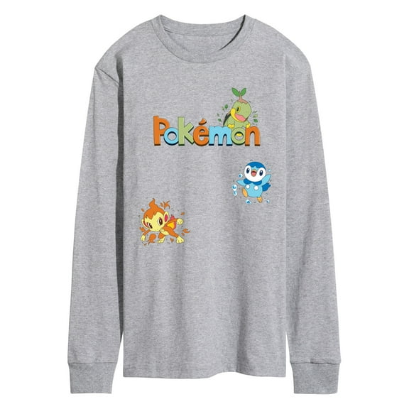 Pokémon - Turtwig, Chimchar, Piplup  - Men's Long Sleeve Graphic T-Shirt