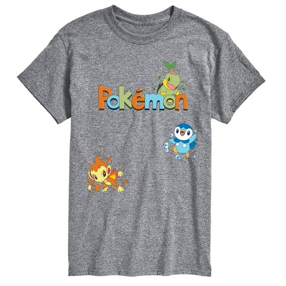 Pokémon - Turtwig, Chimchar, Piplup - Men's Short Sleeve Graphic T-Shirt