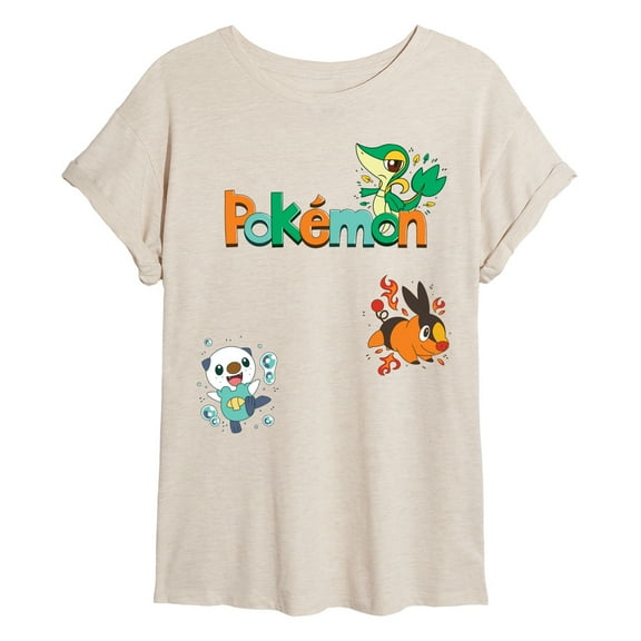 Pokémon - Snivy, Tepig, Oshawott - Womens Oversized Graphic T-Shirt