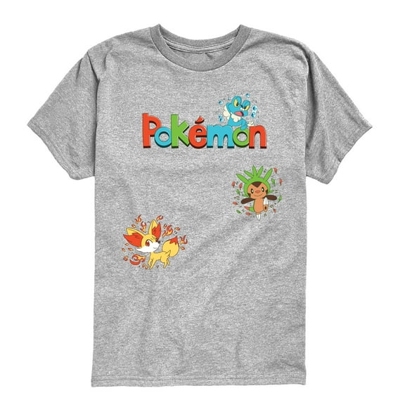 Pokémon - Gen 6 Chespin, Froakie, Fennekin   - Youth Short Sleeve Graphic T-Shirt