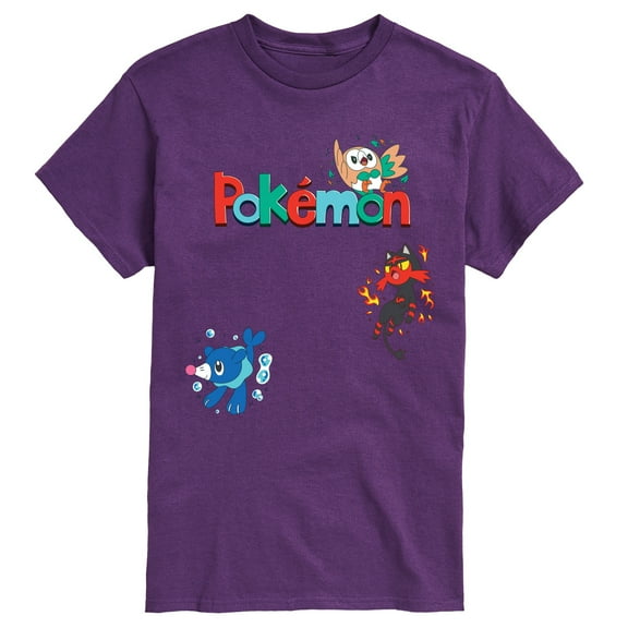 Pokémon - Rowlet, Litten, Popplio - Men's Short Sleeve Graphic T-Shirt