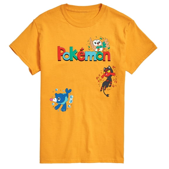 Pokémon - Rowlet, Litten, Popplio  - Men's Short Sleeve Graphic T-Shirt
