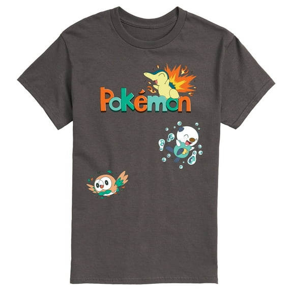 Pokémon - Cyndaquil, Oshawott, Rowlet  - Men's Short Sleeve Graphic T-Shirt