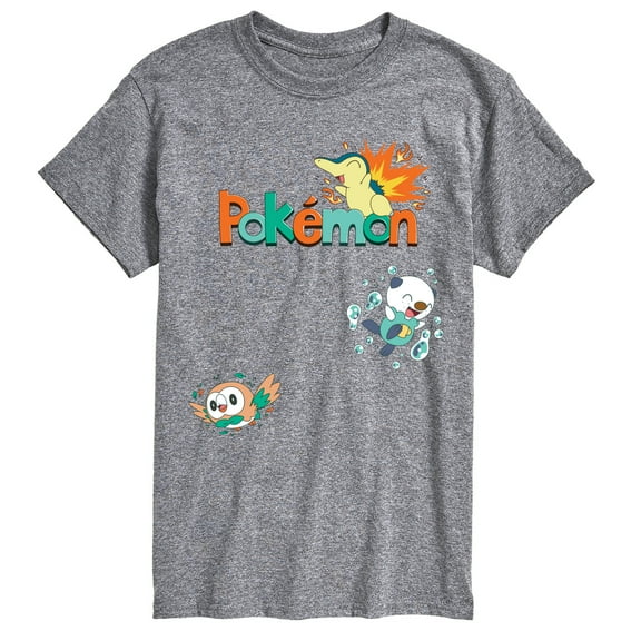Pokémon - Cyndaquil, Oshawott, Rowlet  - Men's Short Sleeve Graphic T-Shirt