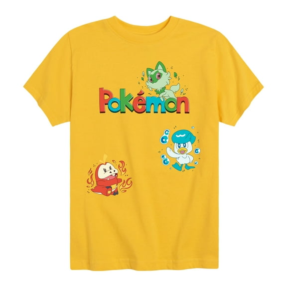 Pokémon - Gen 9 Chikorita, Tepig, Totodile   - Youth Short Sleeve Graphic T-Shirt