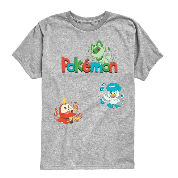 Pokémon - Gen 9 Chikorita, Tepig, Totodile - Youth Short Sleeve Graphic T-Shirt