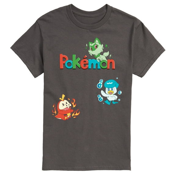 Pokémon - Sprigatito, Fuecoco, and Quaxly  - Men's Short Sleeve Graphic T-Shirt