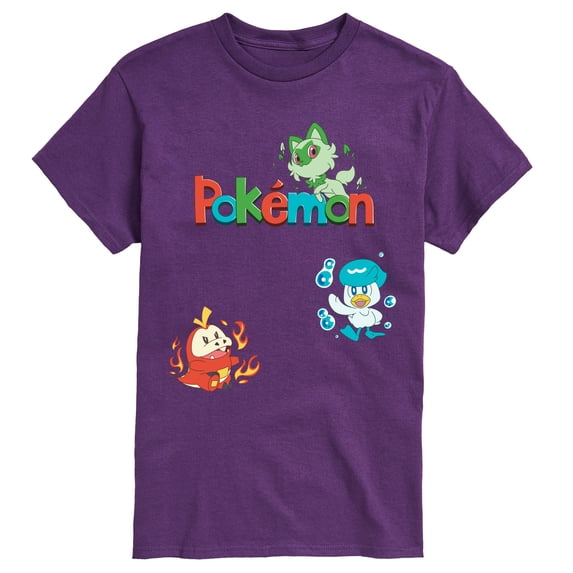 Pokémon - Sprigatito, Fuecoco, and Quaxly - Men's Short Sleeve Graphic T-Shirt