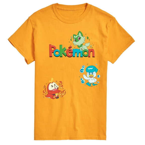 Pokémon - Sprigatito, Fuecoco, and Quaxly  - Men's Short Sleeve Graphic T-Shirt