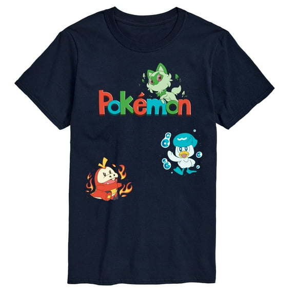 Pokémon - Sprigatito, Fuecoco, and Quaxly - Men's Short Sleeve Graphic T-Shirt