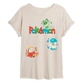 thumbnail image 1 of Pokémon - Sprigatito, Fuecoco, and Quaxly  - Womens Oversized Graphic T-Shirt, 1 of 4