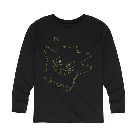 Pokémon - Gengar Neon - Youth Long Sleeve Graphic T- Shirt