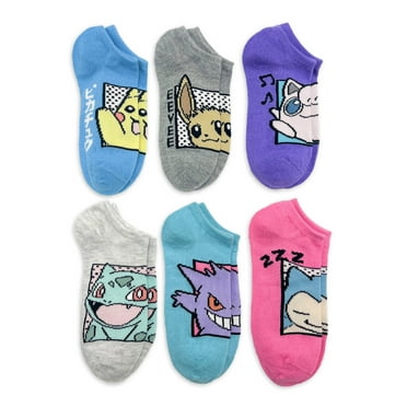 Pokémon Girls No-Show Socks, 6-Pack, Sizes S-L