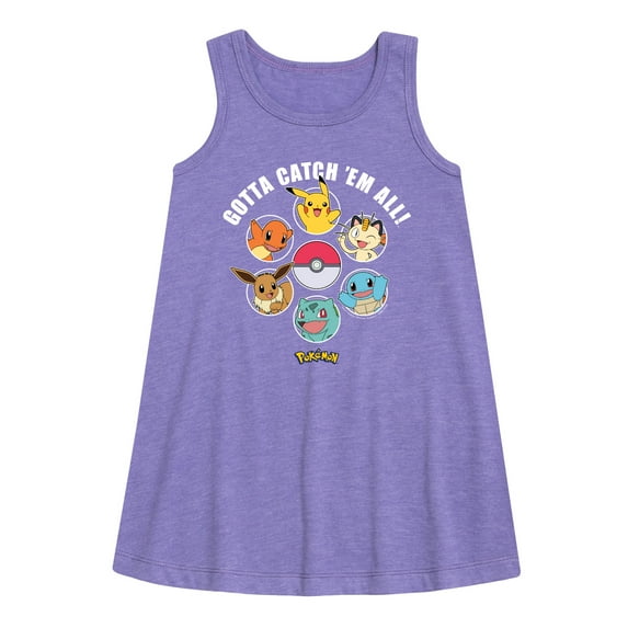 Pokémon - Gotta Catch Em All Design - Youth Girls A-line Dress