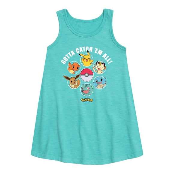 Pokémon - Gotta Catch Em All Design - Youth Girls A-line Dress