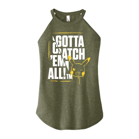 Pokémon - Gotta Catch Em All Pikachu Art - Juniors High Neck Tank Top