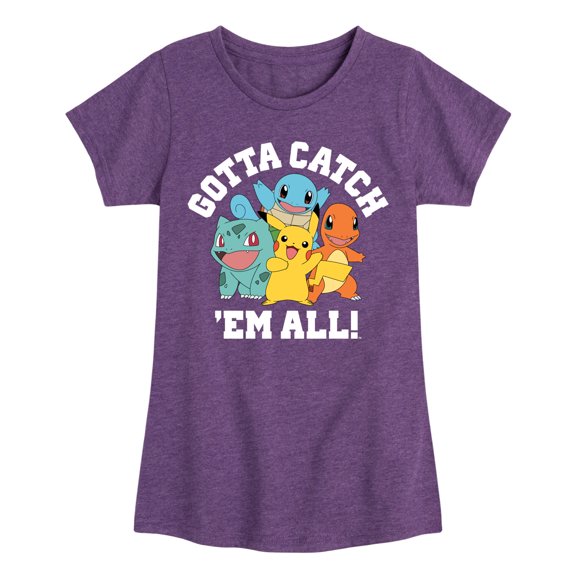 Pokémon - Gotta Catch Em All Starters- Youth Girls Short Sleeve Graphic T-Shirt