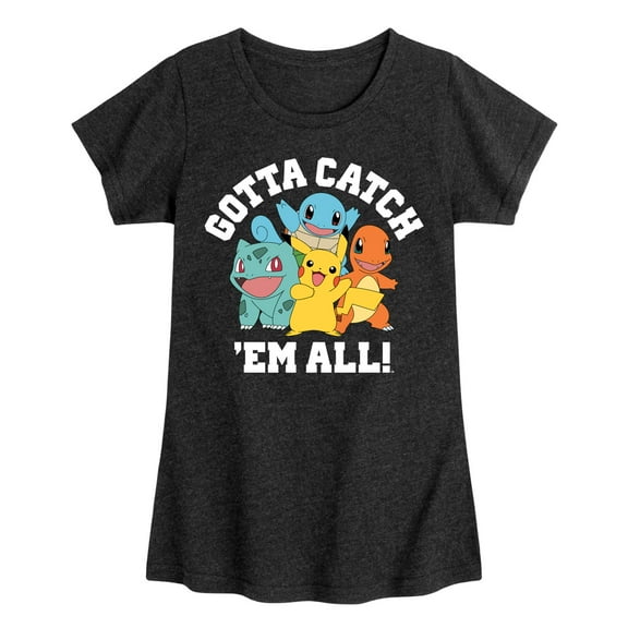 Pokémon - Gotta Catch Em All Starters- Youth Girls Short Sleeve Graphic T-Shirt