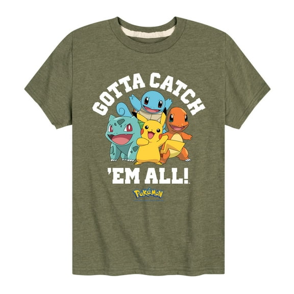 Pokémon - Gotta Catch Em All Starters - Youth Short Sleeve Graphic T- Shirt