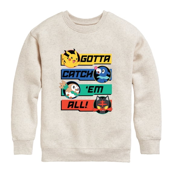 Pokémon - Gotta Catch Em All - Youth Boys Crew Fleece Sweatshirt