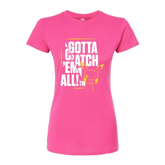 Pokémon - Gotta Catch em All Pikachu - Juniors Fitted Graphic T-Shirt