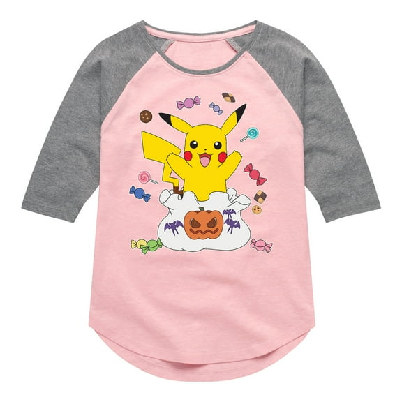 Pokémon - Gotta Eat Em All - Youth Girls Raglan Graphic T-Shirt