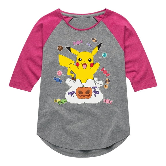 Pokémon - Gotta Eat Em All - Youth Girls Raglan Graphic T-Shirt