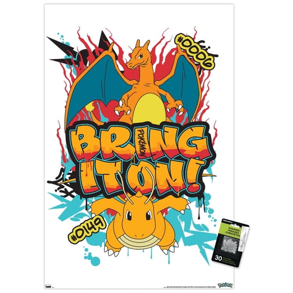 Pokémon: Graffiti - Bring It On Wall Poster with Push Pins, 22.375" x 34"
