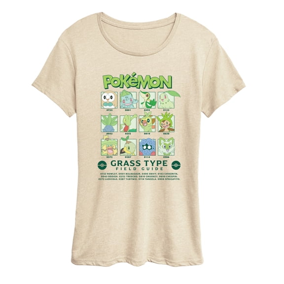 Pokémon - Grass Type Field Guide - Women's Short Sleeve Graphic T-Shirt