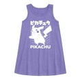 thumbnail image 1 of Pokémon - Pikachu Kanji - Toddler And Youth Girls Short Sleeve Aline Dress, 1 of 3
