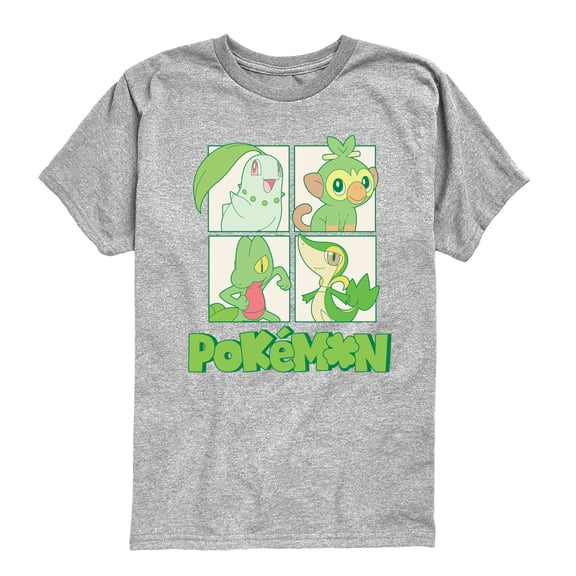 Pokémon - Green Grid - Youth Boys Short Sleeve Graphic T-Shirt