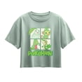thumbnail image 1 of Pokémon - Green Grid Short Sleeve Boxy Graphic T-Shirt, 1 of 4