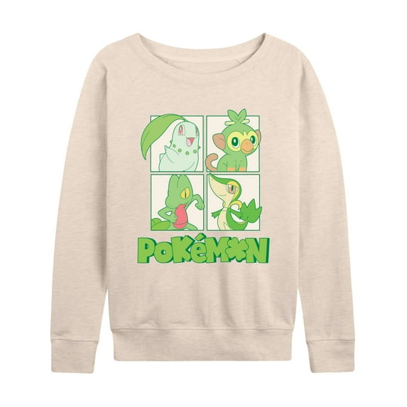 Pokémon - Green Pokemon - Women's French Terry Long Sleeve Pullover