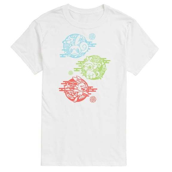 Pokémon - Grookey Scorbunny and Sobble - Men's Short Sleeve Graphic T-Shirt