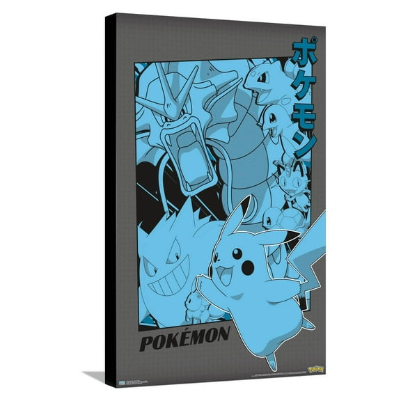 Pokémon - Group Anime Canvas Wall Poster, 14.725" x 22.375"