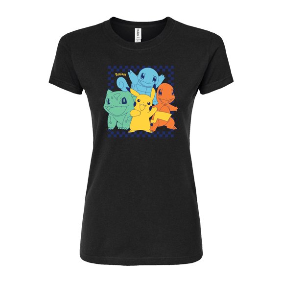 Pokémon - Group Checker Frame - Juniors Fitted Graphic T-Shirt