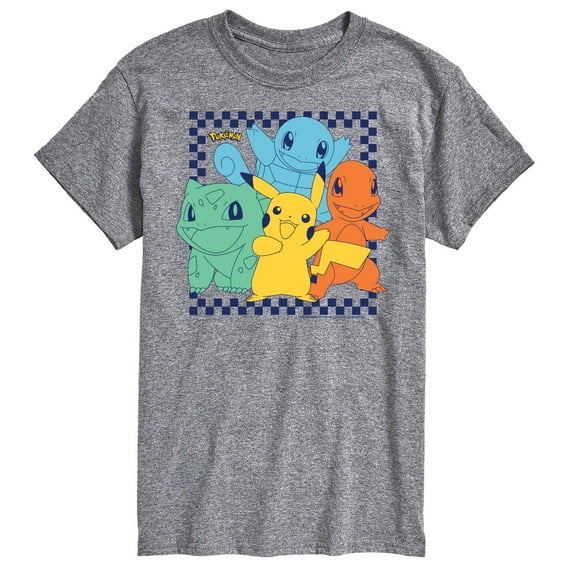 Pokémon - Group Checker Frame - Men's Short Sleeve Graphic T-Shirt