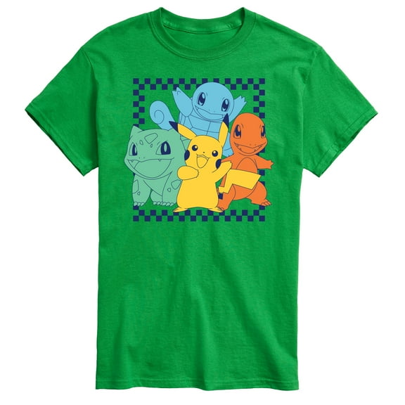 Pokémon - Group Checker Frame - Men's Short Sleeve Graphic T-Shirt
